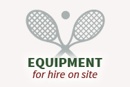 Tennis balls and racquets are available for renting